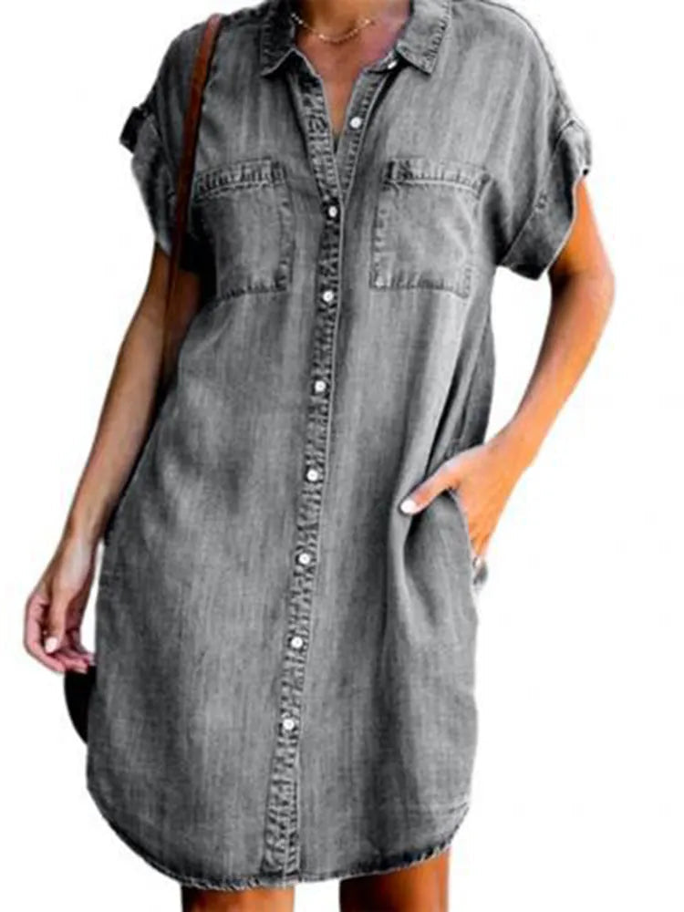 Lucia - Denim-Kleid - Lässig - Hochwertiger Stoff - Ideal für den Alltag für Damen