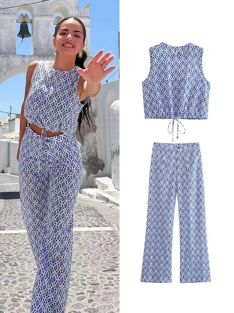 Echo - Sommerset - Elegant - Blau Stoff - Ideal für Summer für Damen