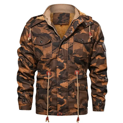 Elegante Camouflage-Winterjacke mit Mehreren Taschen für Herren | Ideal für Herbst/Winter