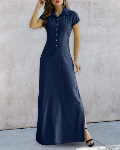 Tenzin - Maxikleid - Schick/Elegant - Denim/Vielseitigs Design - Alltagstauglich für Damen