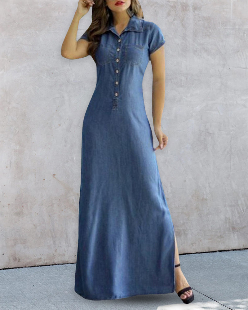 Tenzin - Maxikleid - Schick/Elegant - Denim/Vielseitigs Design - Alltagstauglich für Damen