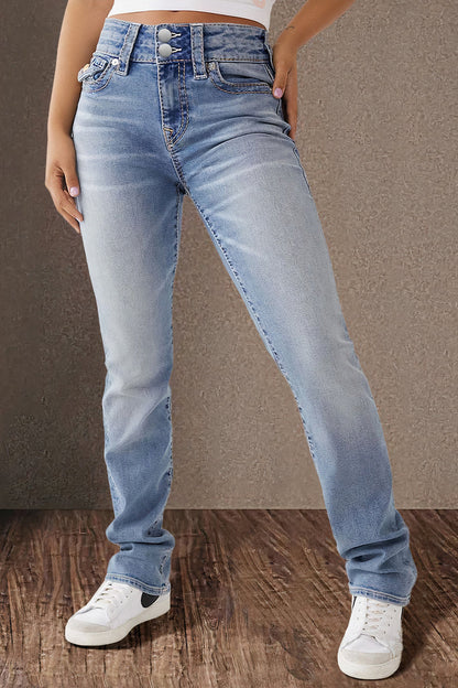 Kalyps - Jeans - Klassiker - Hellblau Denim, Vielseitigs Design - Alltagstauglich für Damen