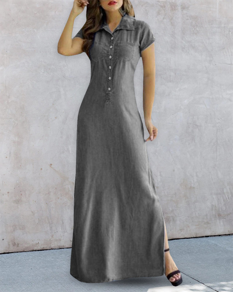 Tenzin - Maxikleid - Schick/Elegant - Denim/Vielseitigs Design - Alltagstauglich für Damen