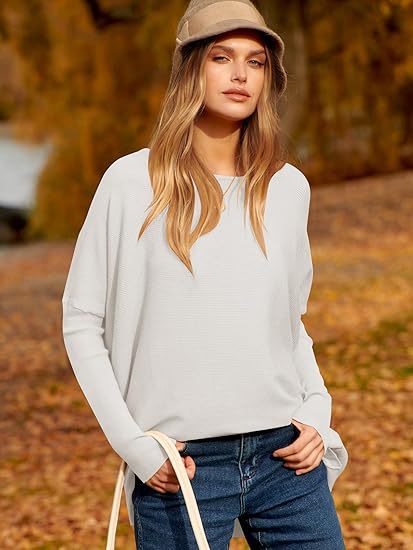 Hailey - Damen-Strickpullover mit unregelmäßigen übergroßen Dolman-Ärmeln