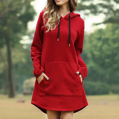 Parisa- Kuscheliges Sweatshirt-Kleid mit Kapuze für Damen