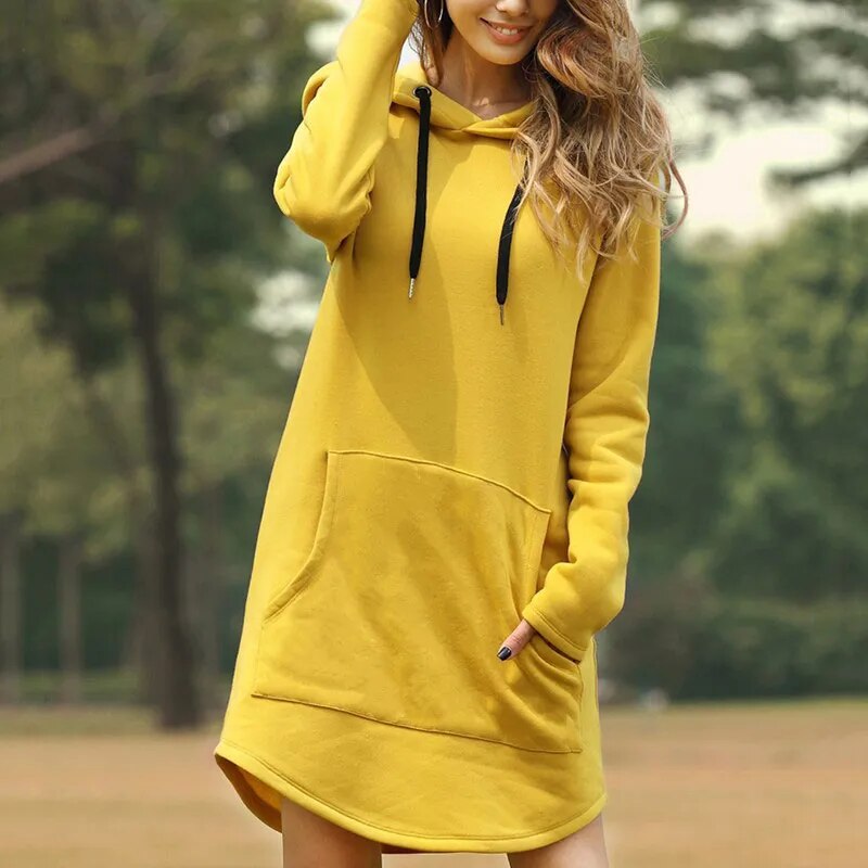 Parisa- Kuscheliges Sweatshirt-Kleid mit Kapuze für Damen