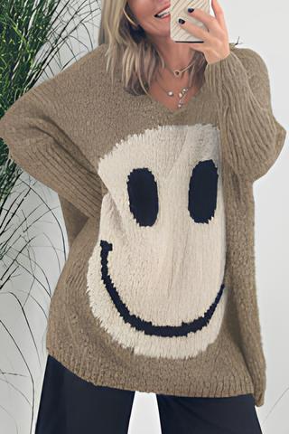 Shang - Eleganter Smiley-Langarmpullover für Damen