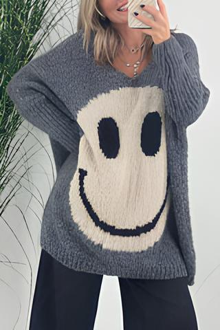 Shang - Eleganter Smiley-Langarmpullover für Damen