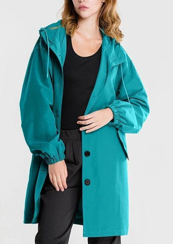 Lässige Wasserdichte Oversized Regenjacke mit Kapuze und Windschutz für Damen | Perfekt für Herbst/Winter