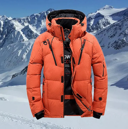 Wasserdichte Steppjacke mit Kapuze und Stehkragen für Herren | Ideal für Herbst/Winter