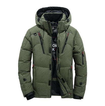 Wasserdichte Steppjacke mit Kapuze und Stehkragen für Herren | Ideal für Herbst/Winter