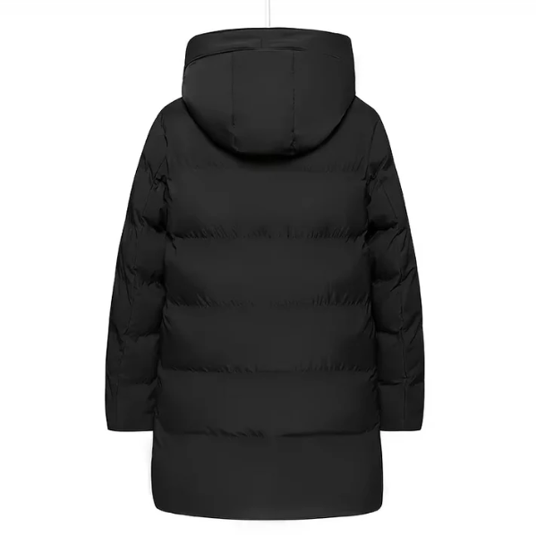 Winddichte Lange Steppjacke mit Kapuze für Herren | Ideal für Herbst/Winter