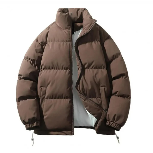 Trendige Einfarbige Steppjacke mit Stehkragen für Herren | Ideal für Herbst/Winter