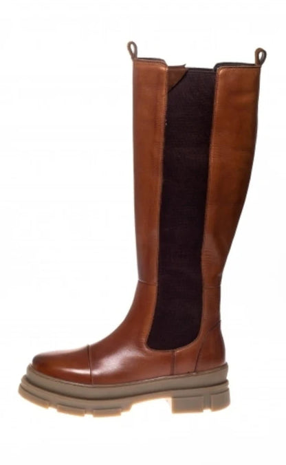 Casual Braune Stiefel aus Vegane Leder mit Reißverschluss für Damen | Für den Alltag